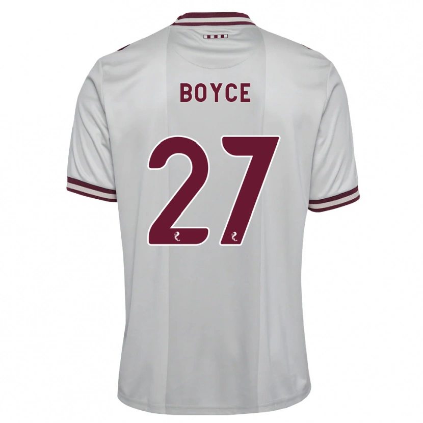 Danxen Męski Liam Boyce #27 Biały Bordowy Wyjazdowa Koszulka 2026/27 Koszulki Klubowe
