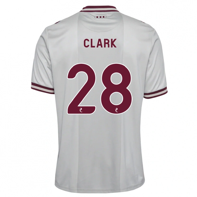 Danxen Męski Zander Clark #28 Biały Bordowy Wyjazdowa Koszulka 2026/27 Koszulki Klubowe