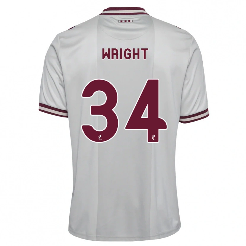 Danxen Męski Kieran Wright #34 Biały Bordowy Wyjazdowa Koszulka 2026/27 Koszulki Klubowe