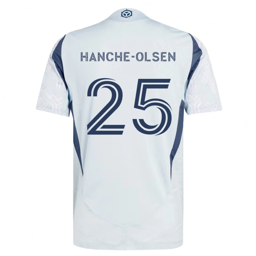 Danxen Męski Andreas Hanche-Olsen #25 Niebieski Szary Biały Wyjazdowa Koszulka 2026/27 Koszulki Klubowe