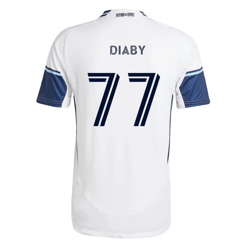 Danxen Męski Yadaly Diaby #77 Biały Królewski Niebieski Domowa Koszulka 2026/27 Koszulki Klubowe