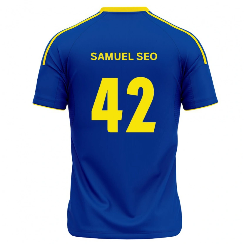 Danxen Kobiety Samuel Seo #42 Królewski Niebieski Żółty Domowa Koszulka 2026/27 Koszulki Klubowe