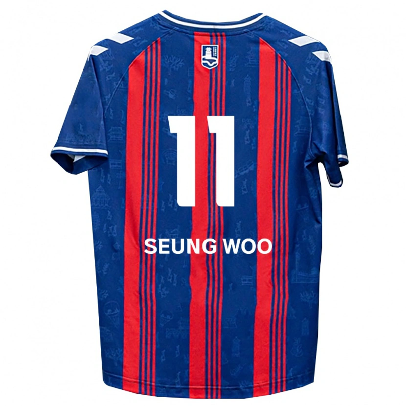 Danxen Kobiety Seung-Woo Lee #11 Niebieski Czerwony Biały Domowa Koszulka 2026/27 Koszulki Klubowe