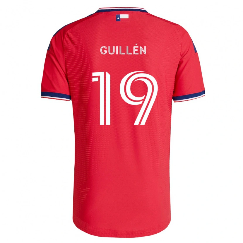 Danxen Kobiety Christian Guillén #19 Czerwony Niebieski Biały Domowa Koszulka 2026/27 Koszulki Klubowe