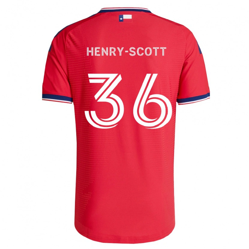 Danxen Kobiety Malik Henry-Scott #36 Czerwony Niebieski Biały Domowa Koszulka 2026/27 Koszulki Klubowe
