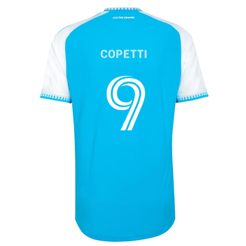 Danxen Kobiety Enzo Copetti #9 Błękitny Biały Czarny Domowa Koszulka 2026/27 Koszulki Klubowe