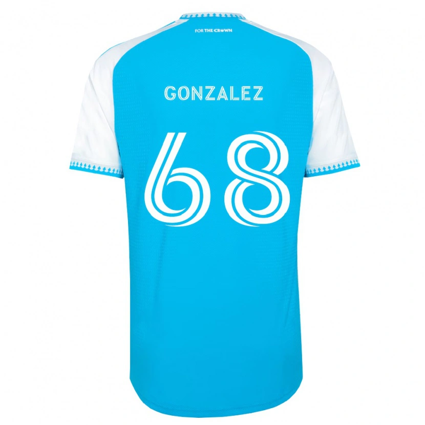 Danxen Kobiety Carlos Gonzalez #68 Błękitny Biały Czarny Domowa Koszulka 2026/27 Koszulki Klubowe