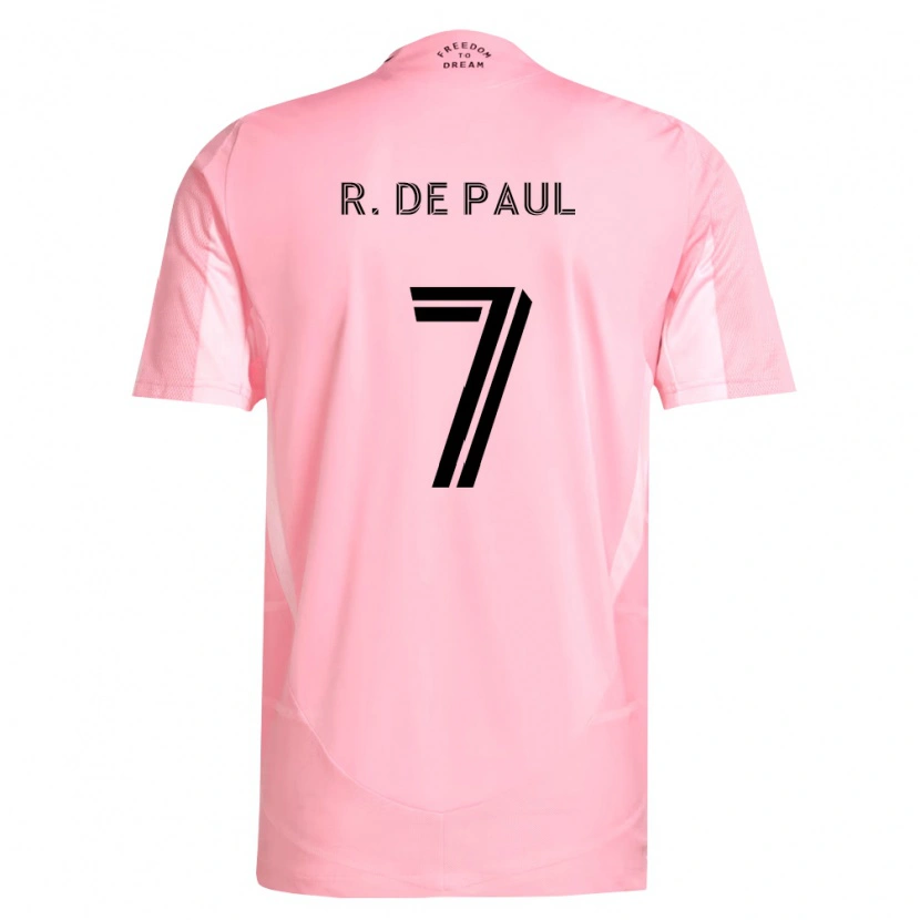 Danxen Kobiety Rodrigo De Paul #7 Różowy Czarny Domowa Koszulka 2026/27 Koszulki Klubowe