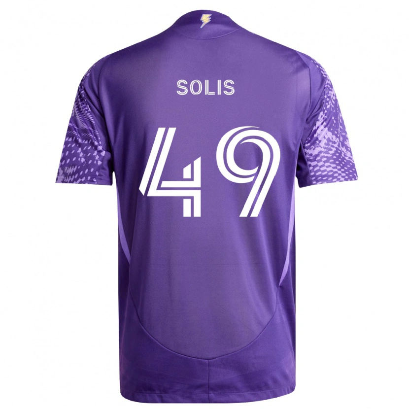Danxen Kobiety Jhon Solís #49 Fioletowy Biały Domowa Koszulka 2026/27 Koszulki Klubowe