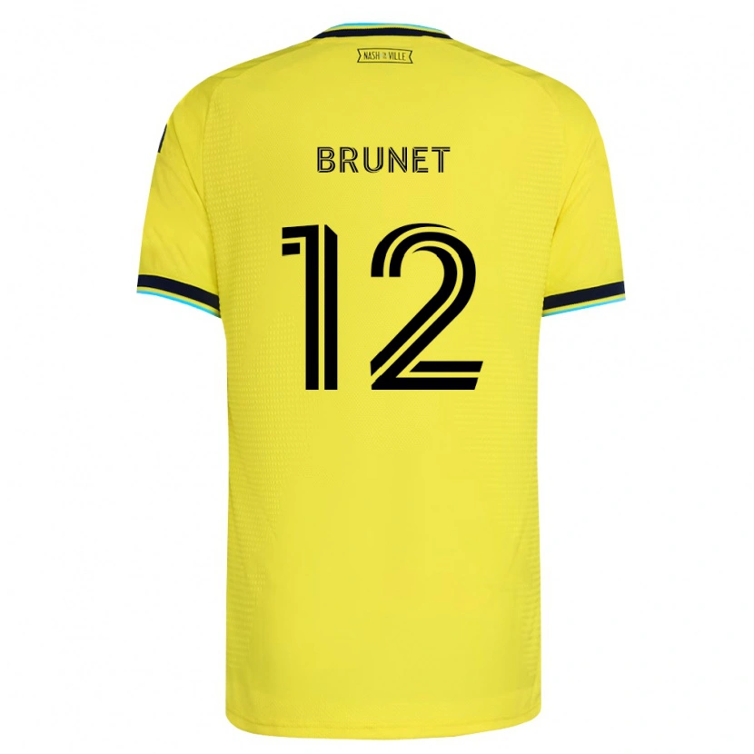 Danxen Kobiety Charles-Emile Brunet #12 Jasny Żółty Granatowy Domowa Koszulka 2026/27 Koszulki Klubowe