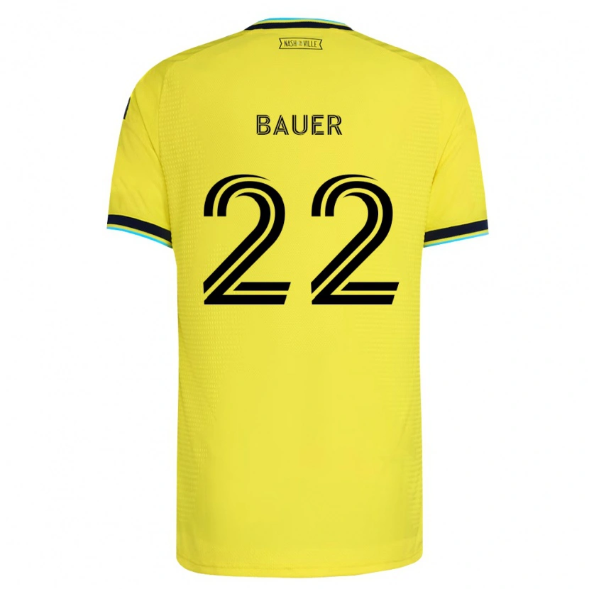 Danxen Kobiety Josh Bauer #22 Jasny Żółty Granatowy Domowa Koszulka 2026/27 Koszulki Klubowe