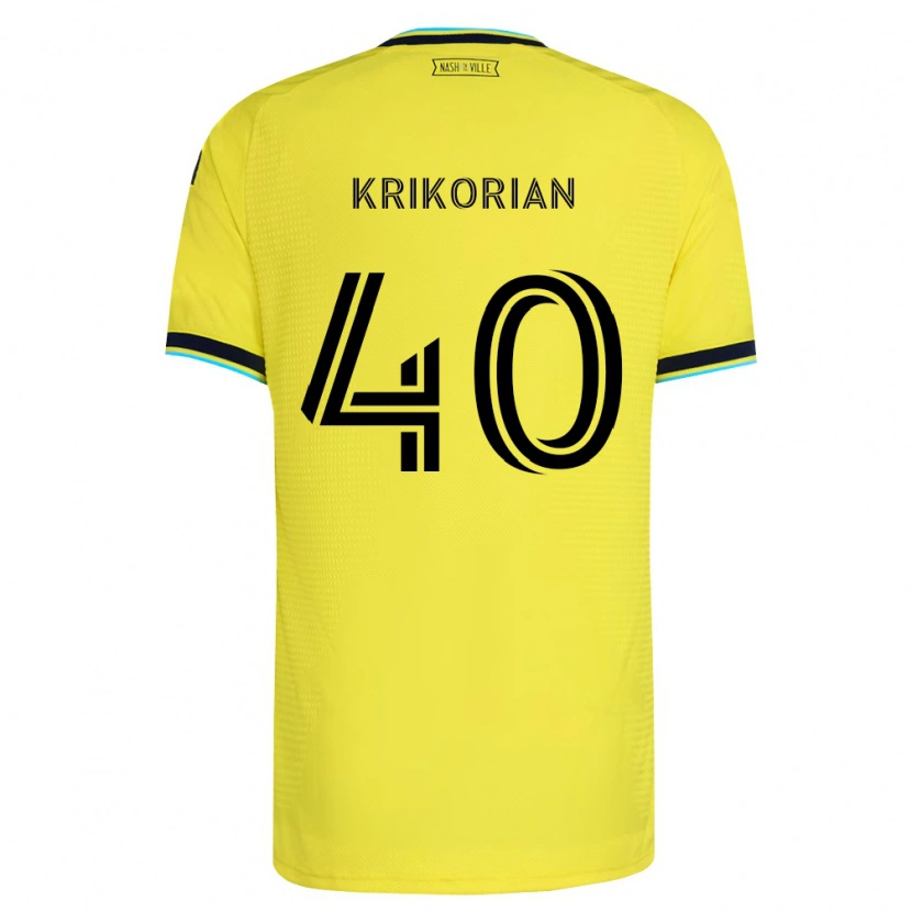 Danxen Kobiety Andre Krikorian #40 Jasny Żółty Granatowy Domowa Koszulka 2026/27 Koszulki Klubowe
