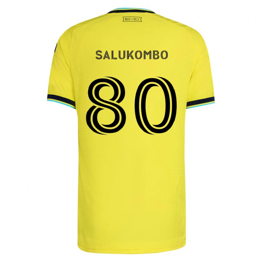Danxen Kobiety David Salukombo #80 Jasny Żółty Granatowy Domowa Koszulka 2026/27 Koszulki Klubowe