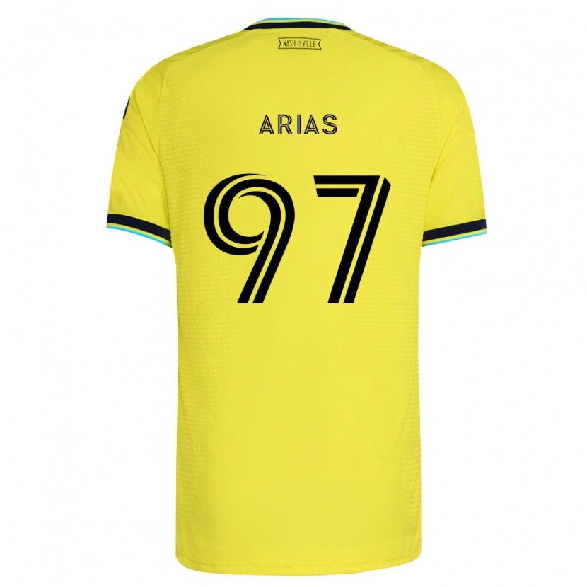 Danxen Kobiety Emmanuel Arias #97 Jasny Żółty Granatowy Domowa Koszulka 2026/27 Koszulki Klubowe