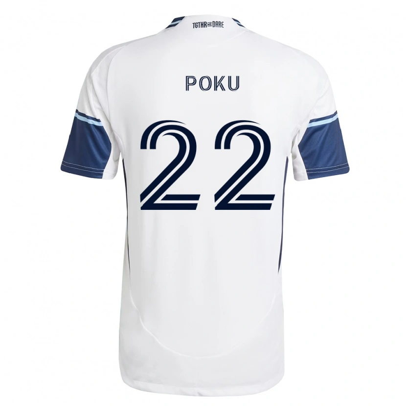 Danxen Kobiety Kwasi Poku #22 Biały Królewski Niebieski Domowa Koszulka 2026/27 Koszulki Klubowe