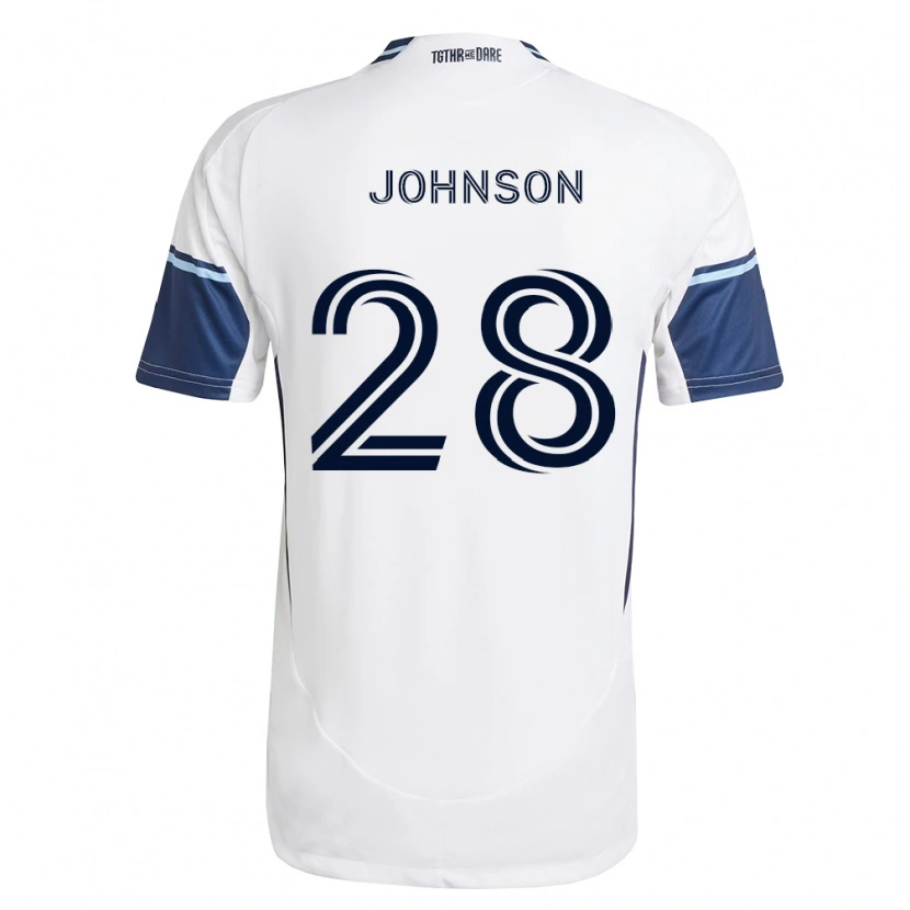 Danxen Kobiety Tate Johnson #28 Biały Królewski Niebieski Domowa Koszulka 2026/27 Koszulki Klubowe