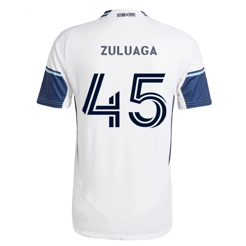 Danxen Kobiety Yeider Zuluaga #45 Biały Królewski Niebieski Domowa Koszulka 2026/27 Koszulki Klubowe