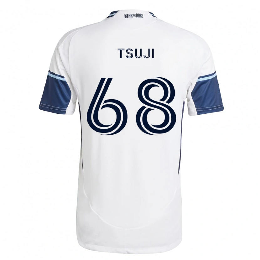 Danxen Kobiety Yuma Tsuji #68 Biały Królewski Niebieski Domowa Koszulka 2026/27 Koszulki Klubowe