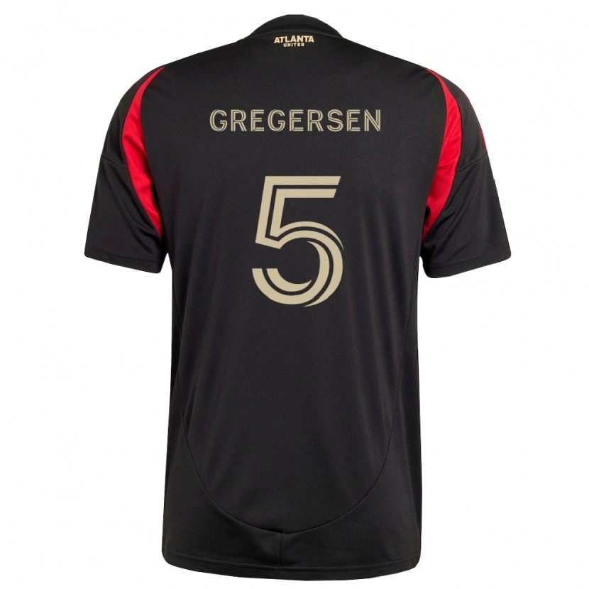 Danxen Kobiety Stian Gregersen #5 Czarny Czerwony Domowa Koszulka 2026/27 Koszulki Klubowe