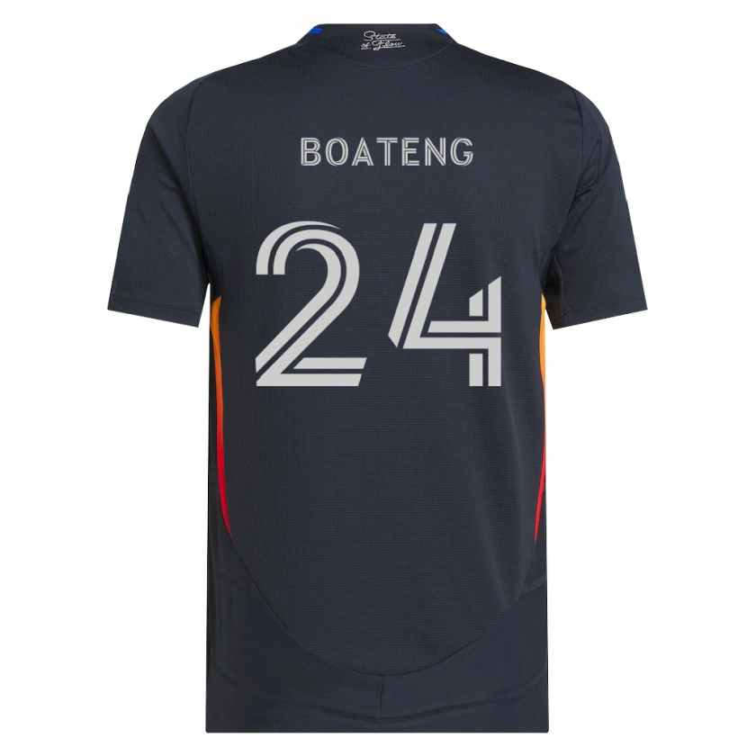 Danxen Kobiety Emmanuel Boateng #24 Ciemnoszary Czerwony Domowa Koszulka 2026/27 Koszulki Klubowe
