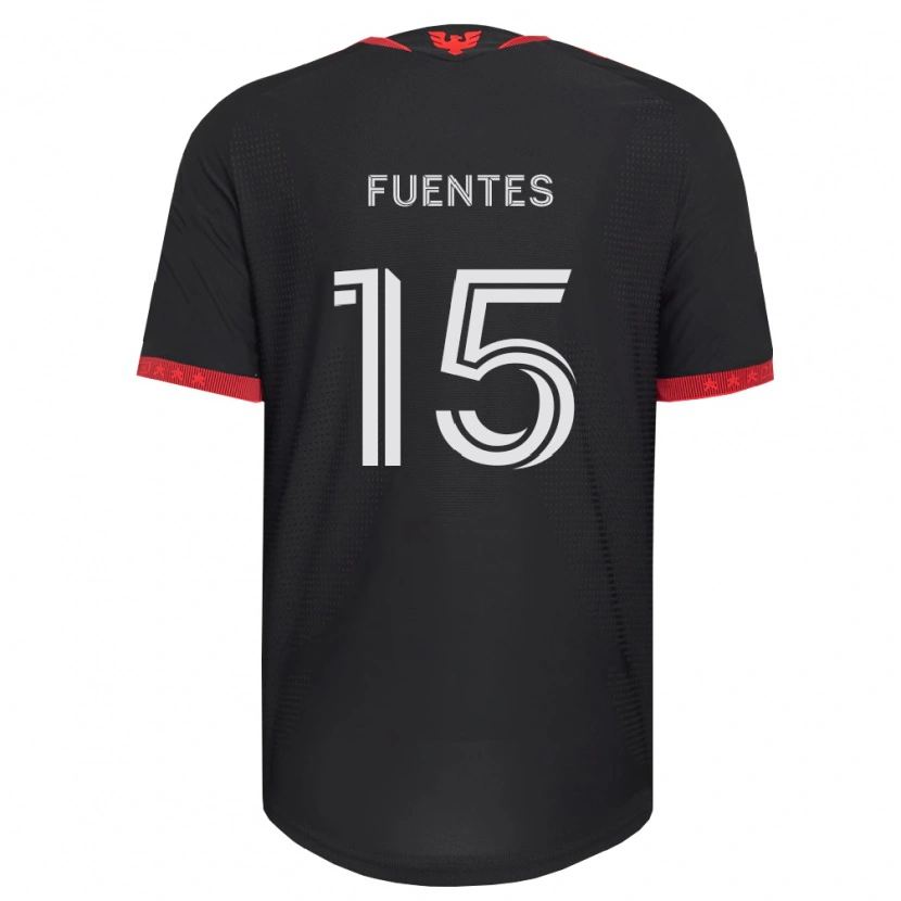 Danxen Kobiety Gabriel Fuentes #15 Czarny Biały Czerwony Domowa Koszulka 2026/27 Koszulki Klubowe