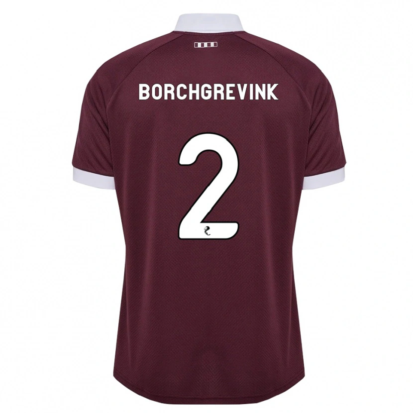 Danxen Kobiety Christian Borchgrevink #2 Bordowy Biały Domowa Koszulka 2026/27 Koszulki Klubowe