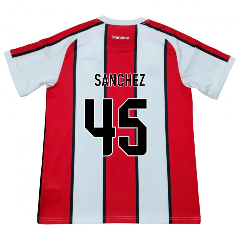 Danxen Kobiety Sebastián Sánchez #45 Biały Czerwony Czarny Wyjazdowa Koszulka 2026/27 Koszulki Klubowe