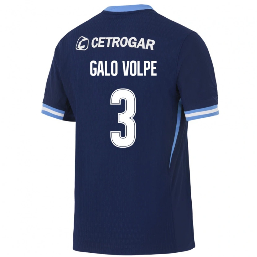 Danxen Kobiety Galo Volpe #3 Królewski Niebieski Jasny Niebieski Biały Wyjazdowa Koszulka 2026/27 Koszulki Klubowe