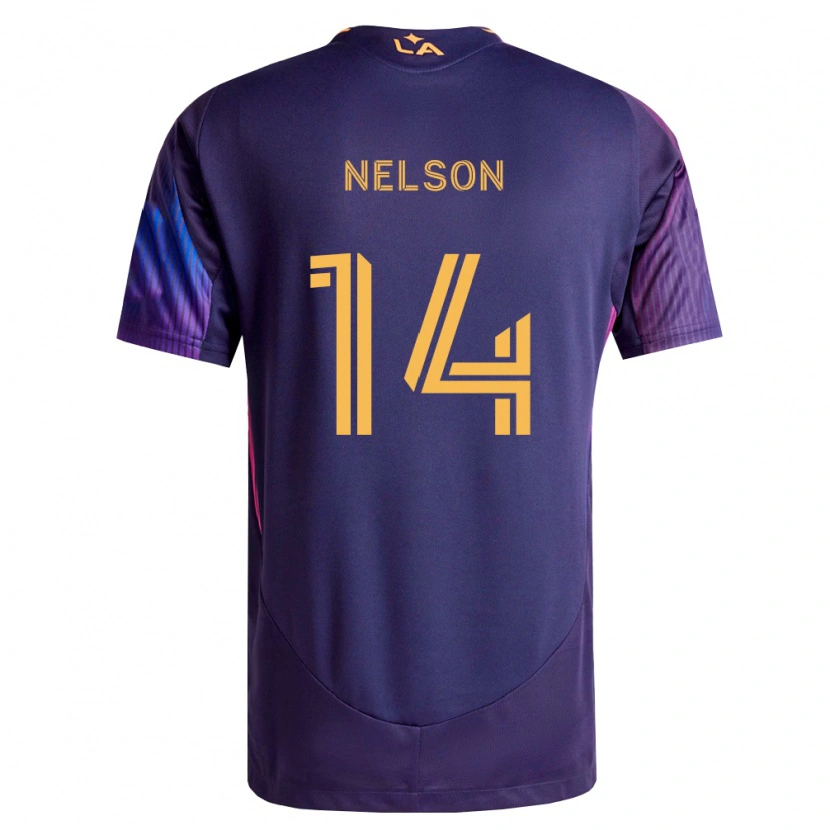 Danxen Kobiety John Nelson #14 Głęboka Purpura Żółty Wyjazdowa Koszulka 2026/27 Koszulki Klubowe