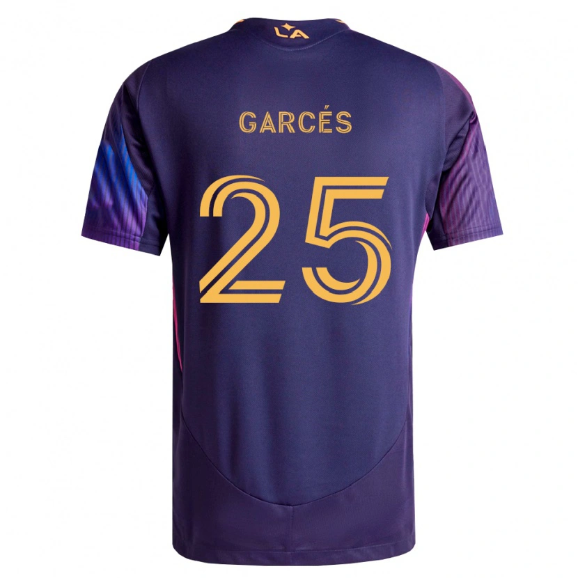Danxen Kobiety Carlos Garcés #25 Głęboka Purpura Żółty Wyjazdowa Koszulka 2026/27 Koszulki Klubowe
