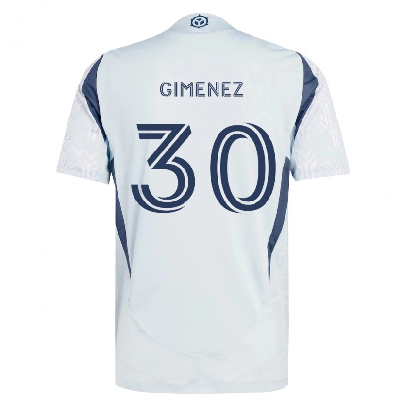 Danxen Kobiety Gastón Giménez #30 Niebieski Szary Biały Wyjazdowa Koszulka 2026/27 Koszulki Klubowe