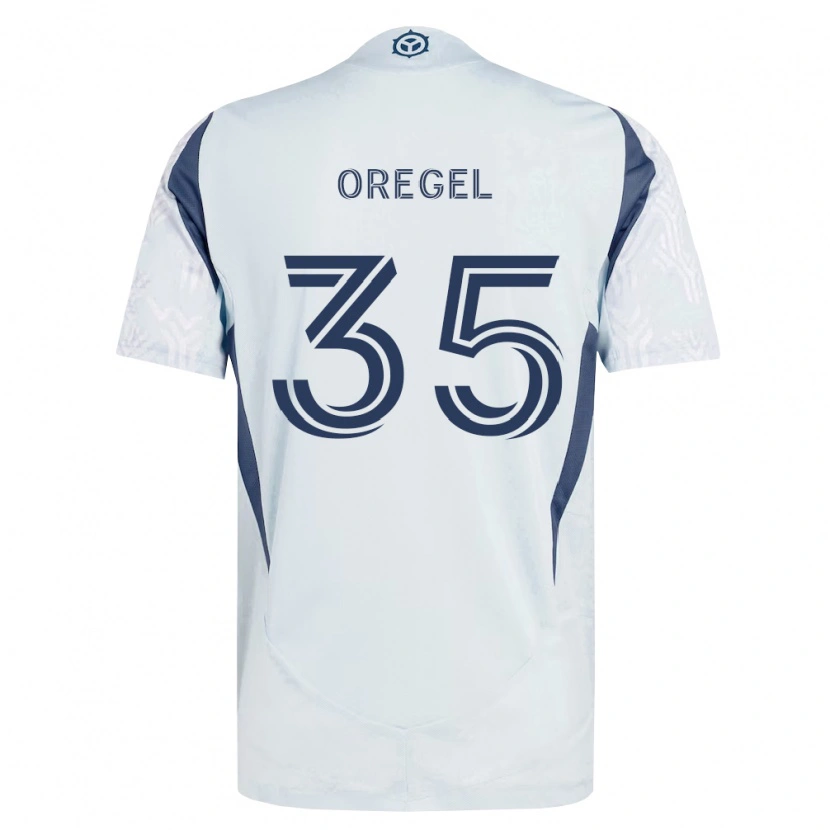 Danxen Kobiety Sergio Oregel #35 Niebieski Szary Biały Wyjazdowa Koszulka 2026/27 Koszulki Klubowe