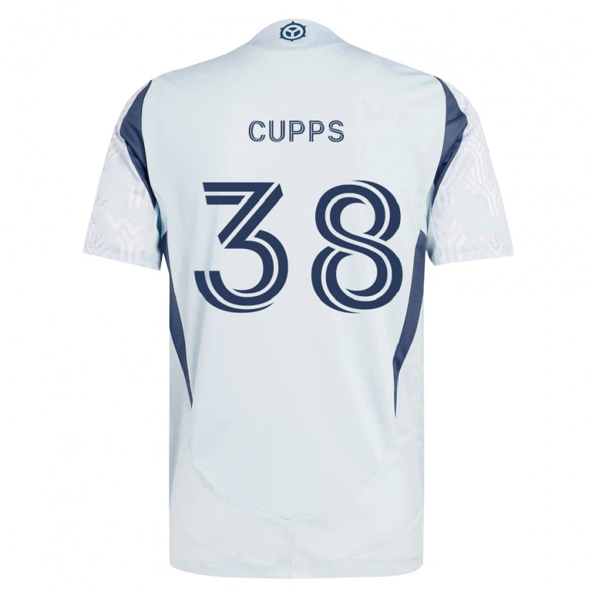 Danxen Kobiety Christopher Cupps #38 Niebieski Szary Biały Wyjazdowa Koszulka 2026/27 Koszulki Klubowe