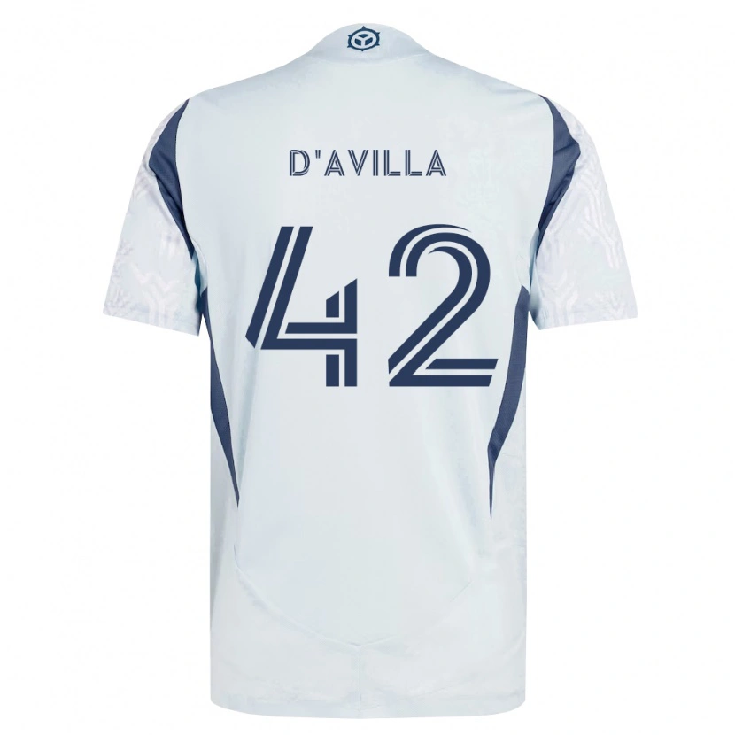 Danxen Kobiety Djé D'avilla #42 Niebieski Szary Biały Wyjazdowa Koszulka 2026/27 Koszulki Klubowe