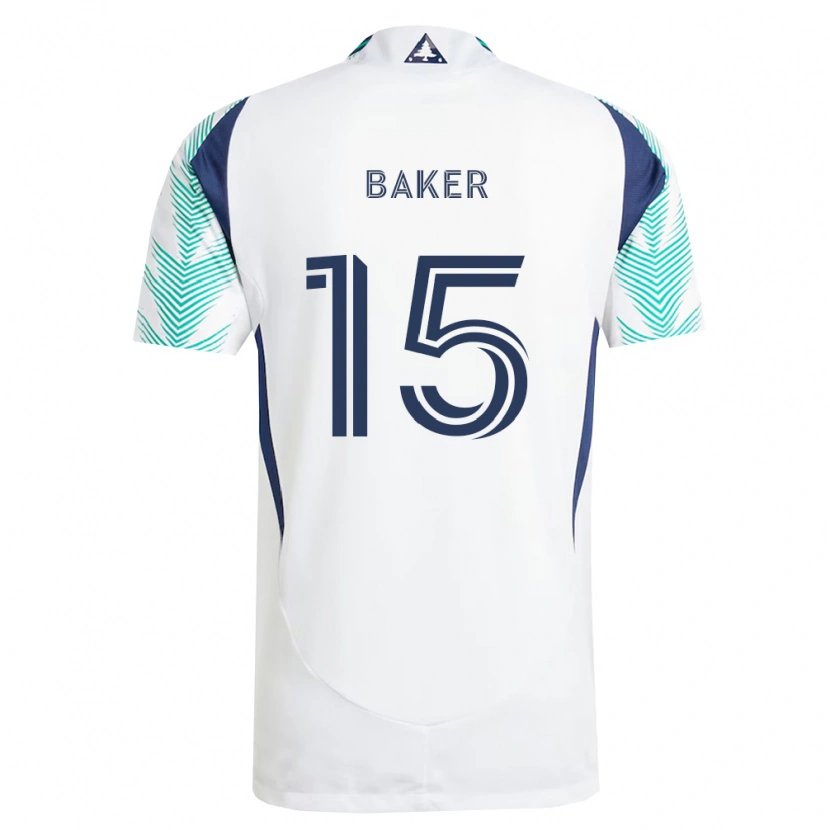 Danxen Kobiety Cody Baker #15 Biały Granatowy Jasnozielony Wyjazdowa Koszulka 2026/27 Koszulki Klubowe