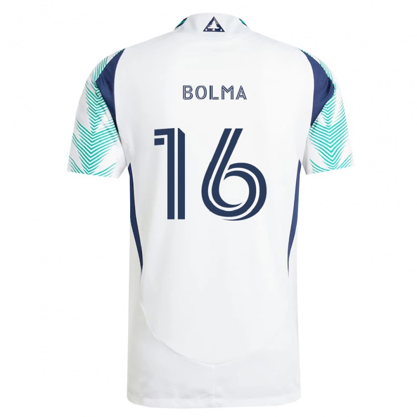 Danxen Kobiety Josh Bolma #16 Biały Granatowy Jasnozielony Wyjazdowa Koszulka 2026/27 Koszulki Klubowe