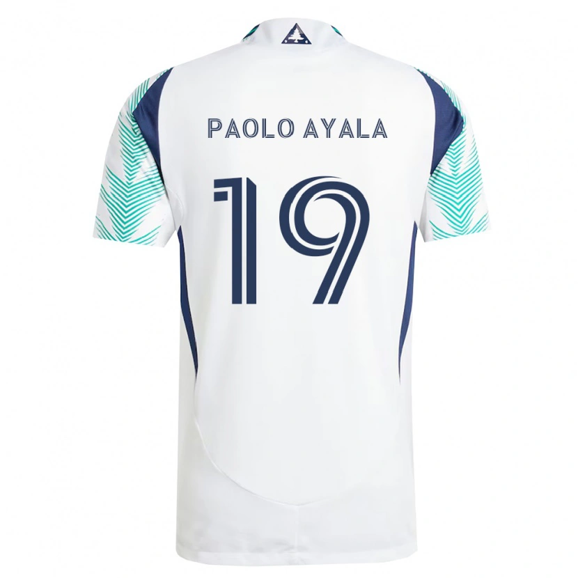 Danxen Kobiety Paolo Ayala #19 Biały Granatowy Jasnozielony Wyjazdowa Koszulka 2026/27 Koszulki Klubowe