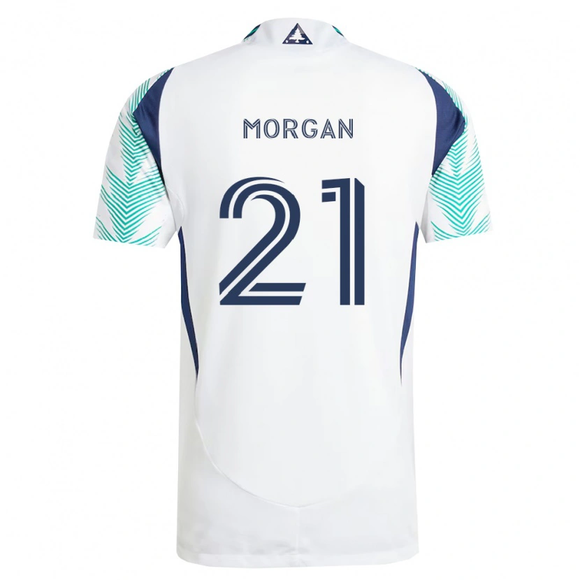 Danxen Kobiety Myles Morgan #21 Biały Granatowy Jasnozielony Wyjazdowa Koszulka 2026/27 Koszulki Klubowe