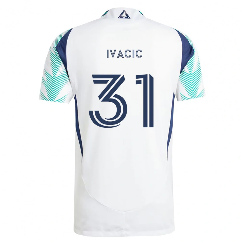 Danxen Kobiety Aljaz Ivacic #31 Biały Granatowy Jasnozielony Wyjazdowa Koszulka 2026/27 Koszulki Klubowe