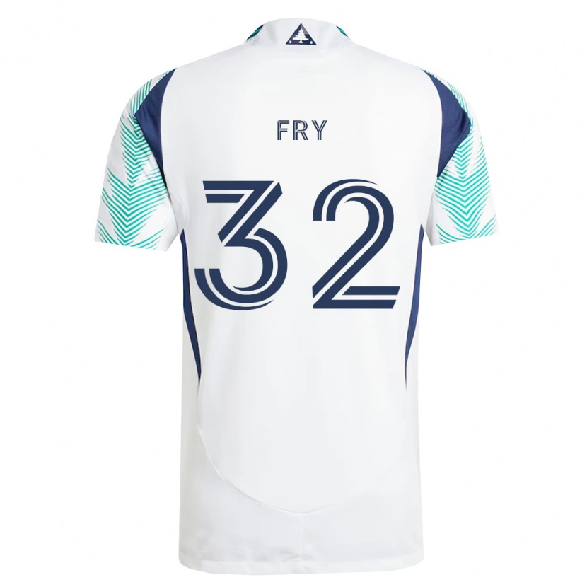 Danxen Kobiety Malcolm Fry #32 Biały Granatowy Jasnozielony Wyjazdowa Koszulka 2026/27 Koszulki Klubowe