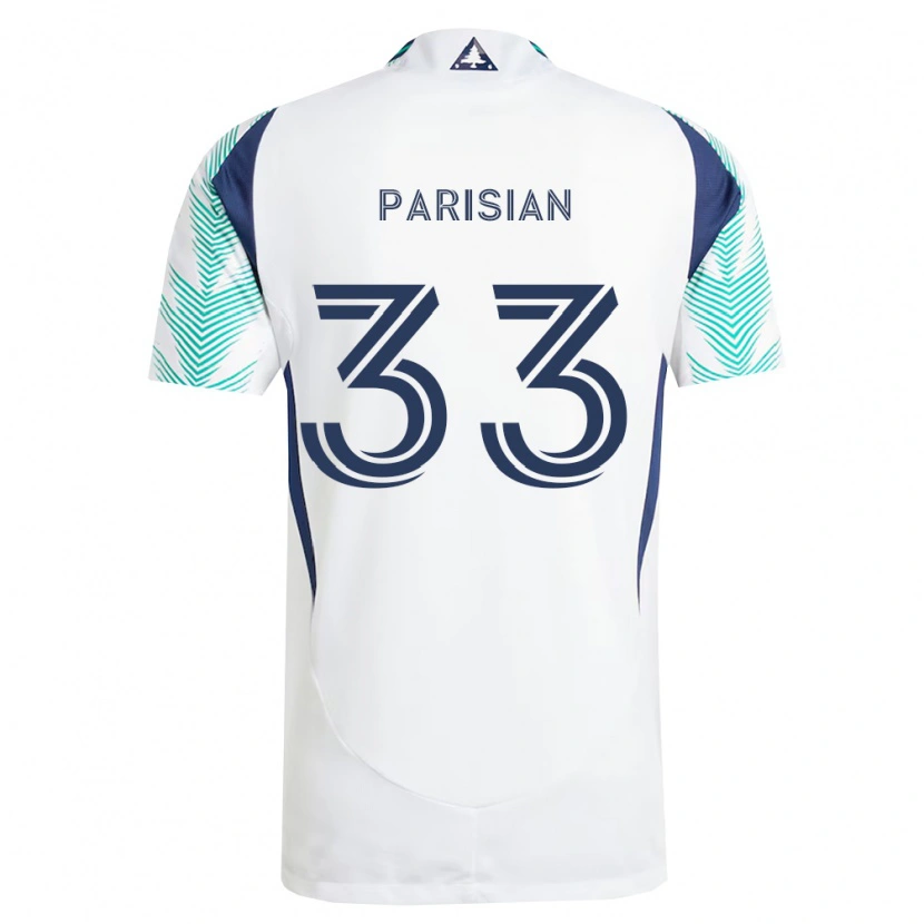 Danxen Kobiety Donovan Parisian #33 Biały Granatowy Jasnozielony Wyjazdowa Koszulka 2026/27 Koszulki Klubowe