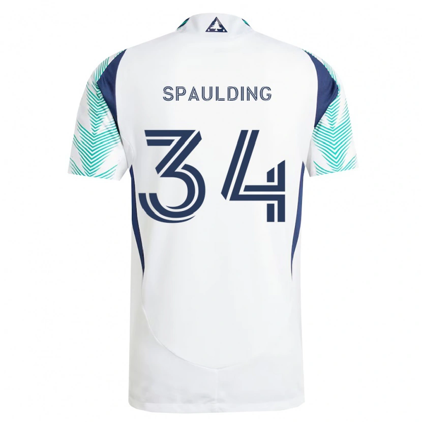 Danxen Kobiety Ryan Spaulding #34 Biały Granatowy Jasnozielony Wyjazdowa Koszulka 2026/27 Koszulki Klubowe