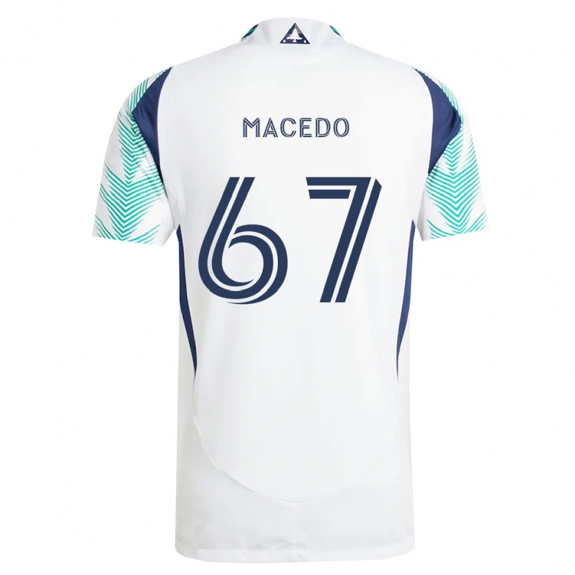 Danxen Kobiety Josh Macedo #67 Biały Granatowy Jasnozielony Wyjazdowa Koszulka 2026/27 Koszulki Klubowe
