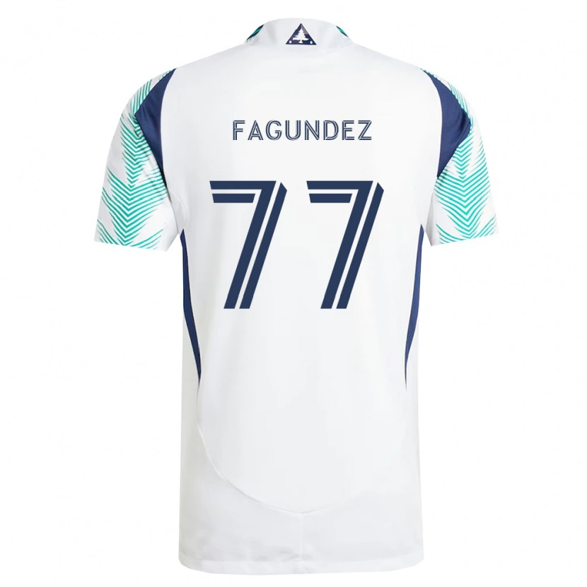 Danxen Kobiety Diego Fagúndez #77 Biały Granatowy Jasnozielony Wyjazdowa Koszulka 2026/27 Koszulki Klubowe