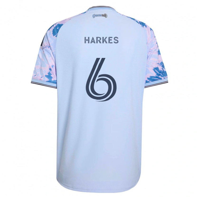 Danxen Kobiety Ian Harkes #6 Królewski Niebieski Biały Czarny Wyjazdowa Koszulka 2026/27 Koszulki Klubowe