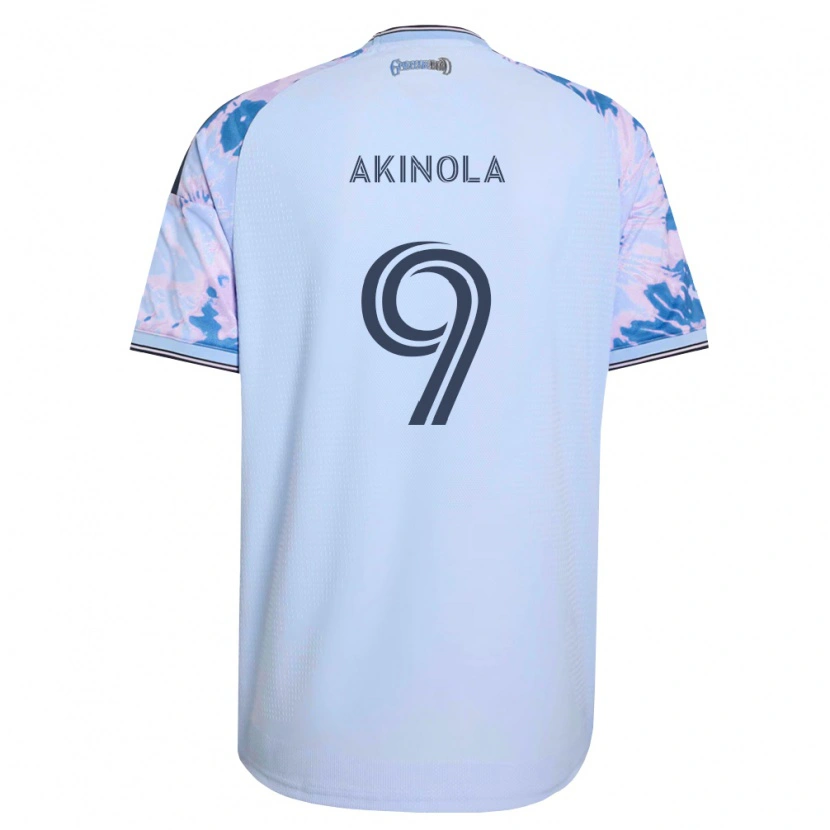 Danxen Kobiety Ayo Akinola #9 Królewski Niebieski Biały Czarny Wyjazdowa Koszulka 2026/27 Koszulki Klubowe