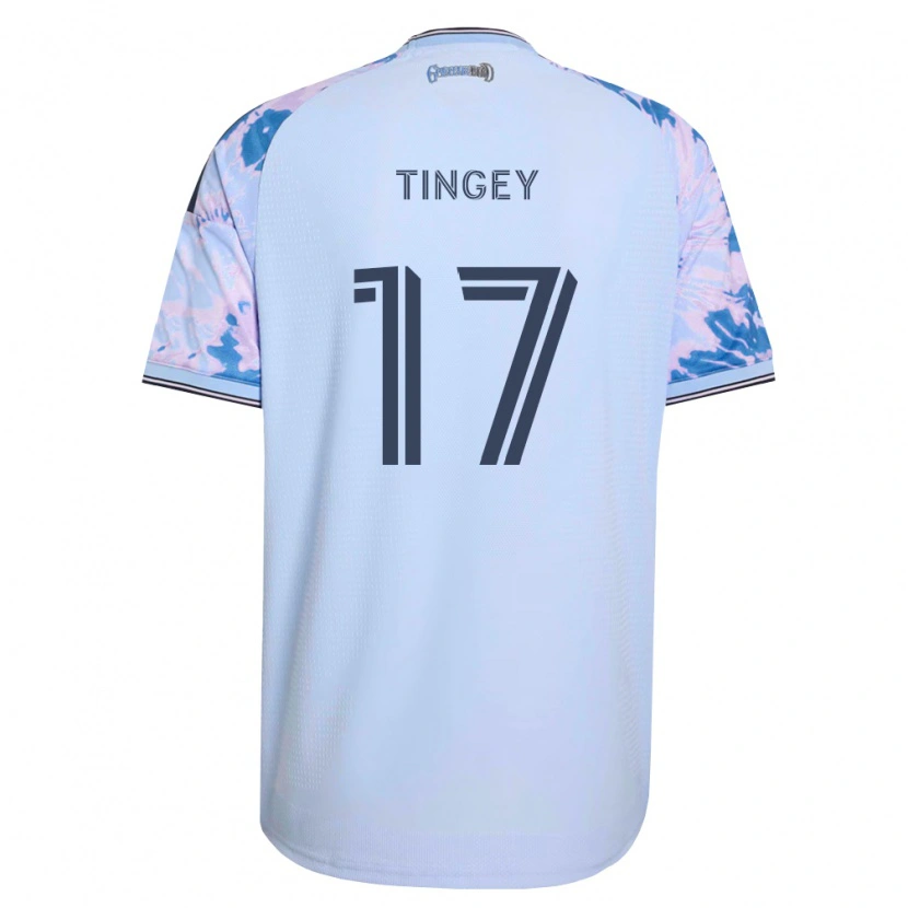 Danxen Kobiety Keegan Tingey #17 Królewski Niebieski Biały Czarny Wyjazdowa Koszulka 2026/27 Koszulki Klubowe