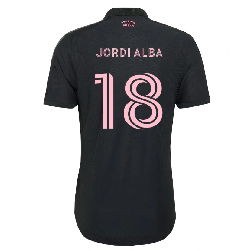 Danxen Kobiety Jordi Alba #18 Różowy Czarny Biały Wyjazdowa Koszulka 2026/27 Koszulki Klubowe