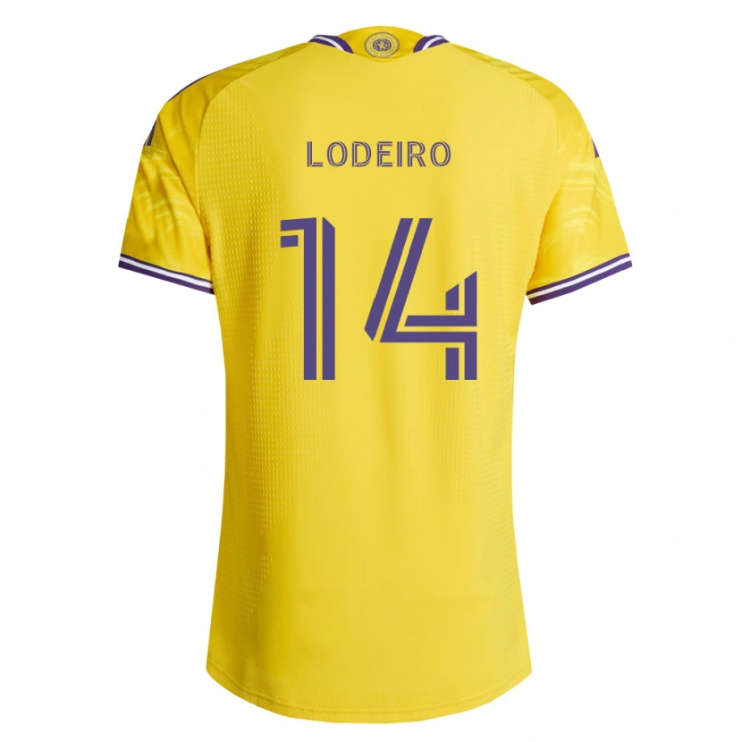 Danxen Kobiety Nicolás Lodeiro #14 Żółty Fioletowy Wyjazdowa Koszulka 2026/27 Koszulki Klubowe