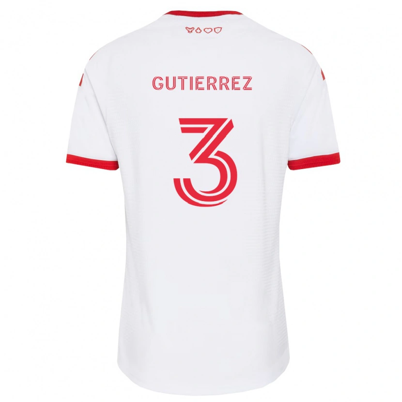 Danxen Kobiety Cristián Gutiérrez #3 Biały Czerwony Czarny Wyjazdowa Koszulka 2026/27 Koszulki Klubowe